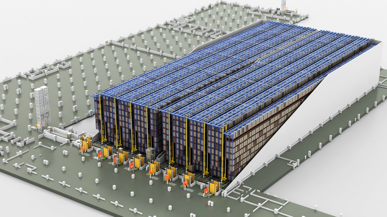 The total number of cargo positions is 26,688 pallets, and a total of 8 pallet stackers are configured